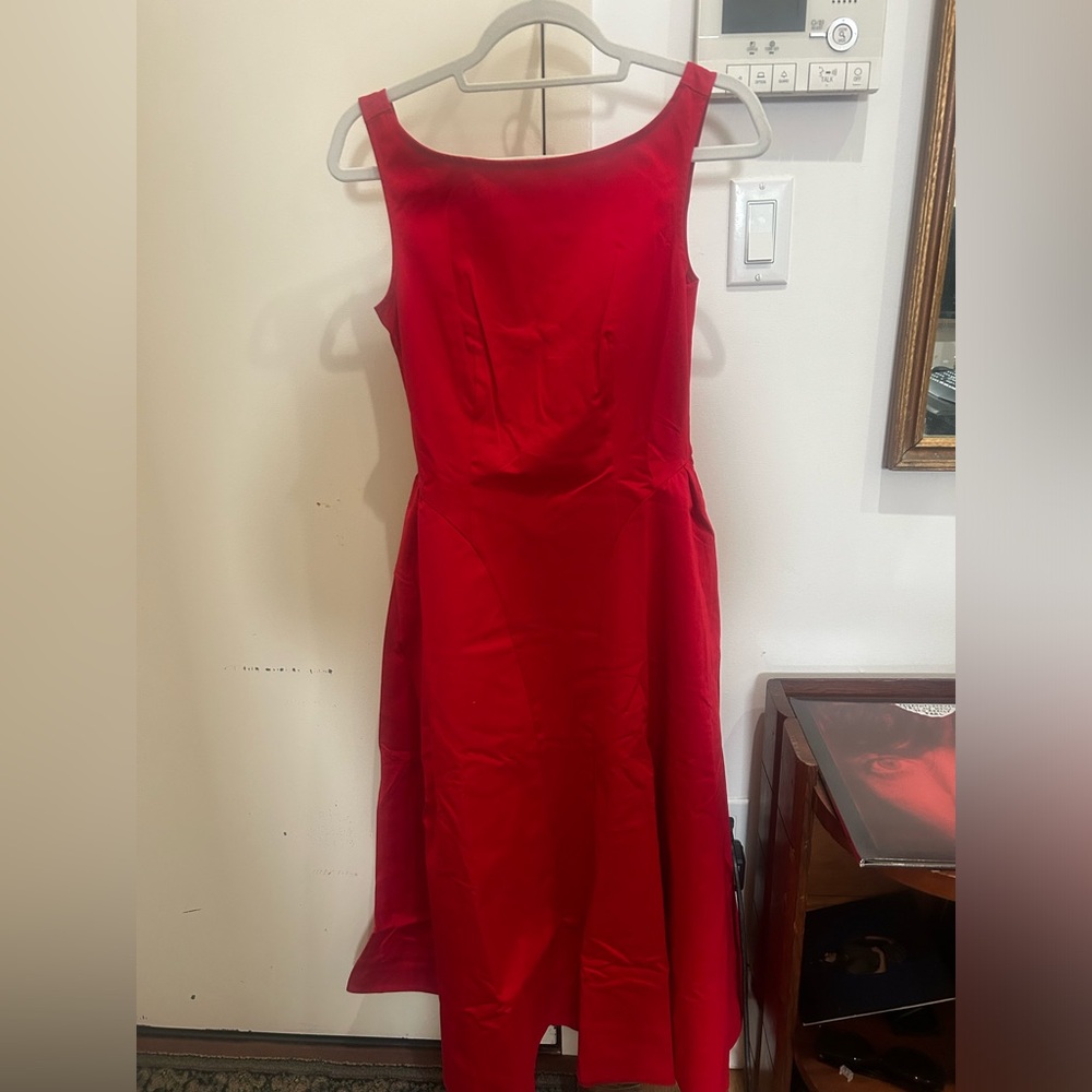 Stretch Cotton Sateen Midi Dress in Red, by
Helsa, size XS